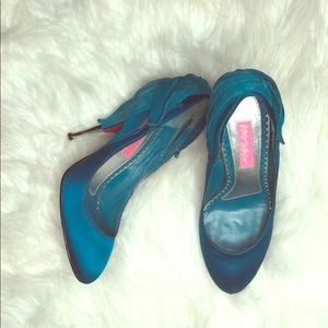 Designer satin pumps